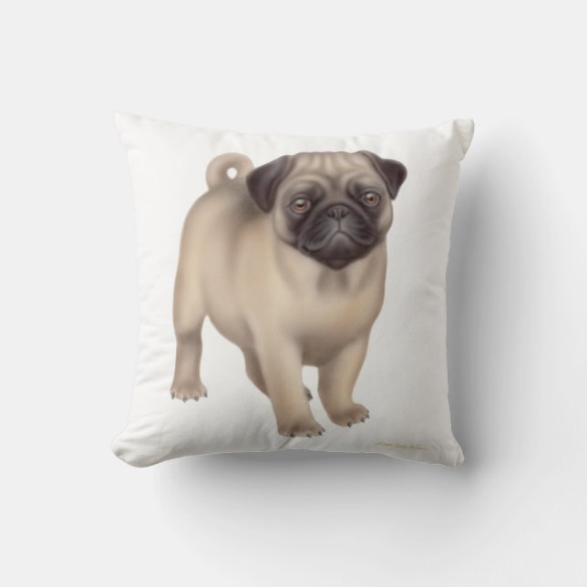 De Pug Puppy Pillow Kussen (Voorkant)
