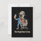 De Pugfather & Zoon | Grappige Pug Vader & Puppy S Bedankkaart (Achterkant)
