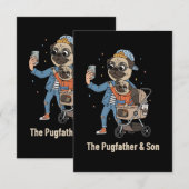 De Pugfather & Zoon | Grappige Pug Vader & Puppy S Bedankkaart (Voorkant / Achterkant)