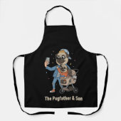 De Pugfather & Zoon | Grappige Pug Vader & Puppy S Schort (Voorkant)