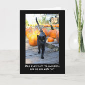 De Pumpkin Guardian Cat Halloween Humor Kaart (Voorkant)