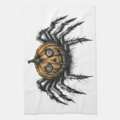 De Pumpkin Headed Crawler-witte achtergrond Theedoek (Verticaal)