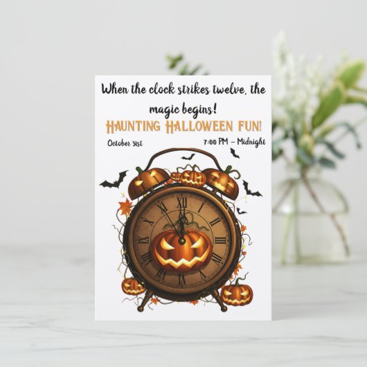 De Pumpkin Hour Halloween Party Uitnodiging (Staand voorkant)