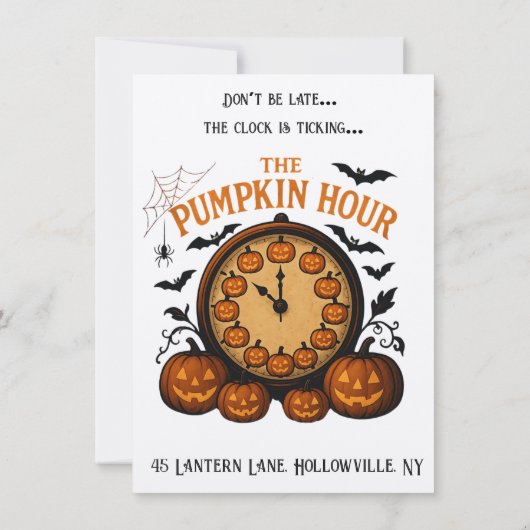 De Pumpkin Hour Halloween Party Uitnodiging (Achterkant)