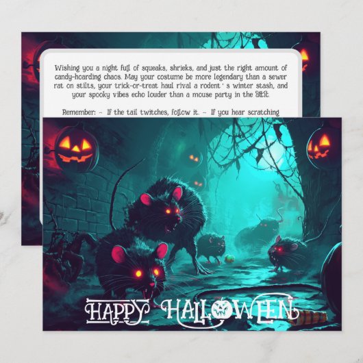 De Pumpkin Plague Parade Halloween Kaart (Voorkant / Achterkant)