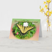 De Punten van de Vlinder van Swallowtail van het Kaart (Gele Bloem)