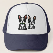 De puppies van de Boston Terrier Trucker Hat Pet (Voorkant)