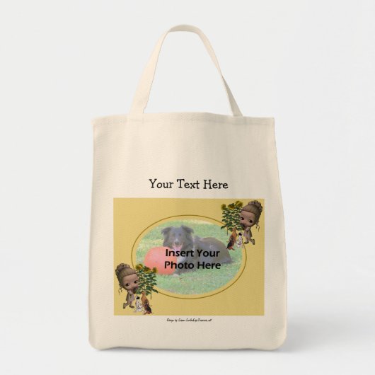 De Puppies van het meisje voegen Uw Canvas tas van (Voorkant)