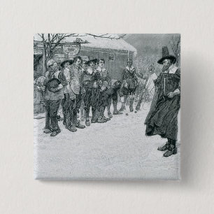 De Puritan Governor Vierkante Button 5,1 Cm