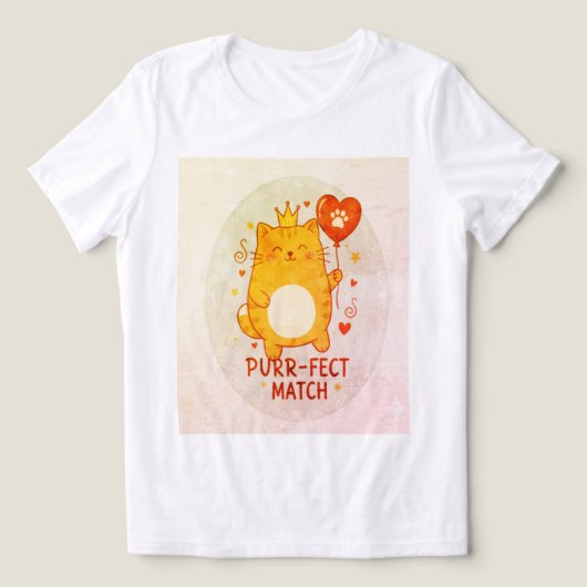 De "Purr-fect Match" Koninklijke Premium Tri-Blend Shirt (Design voorkant)