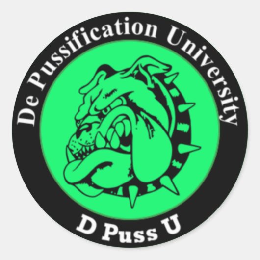 De Pussification University Officiële Sticker (Voorkant)