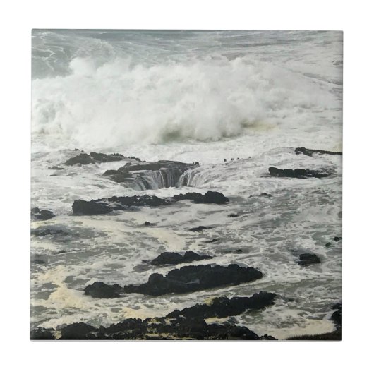 De put van Thor, Kaap Perpetua, Oregon kust Tegeltje (Voorkant)