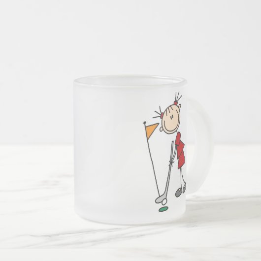 De putt uit de groene zak matglas koffiemok (Voorkant rechts)