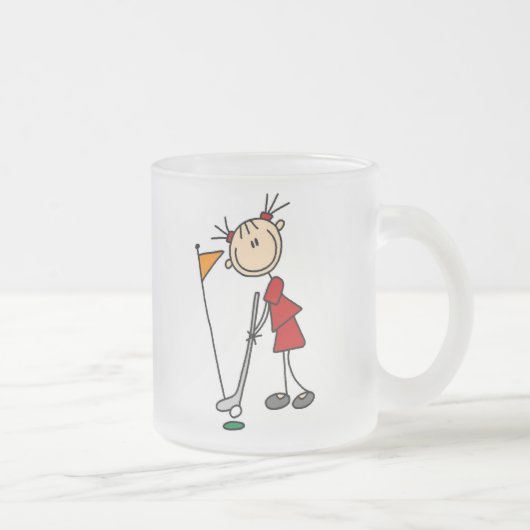 De putt uit de groene zak matglas koffiemok (Rechts)