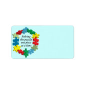 De puzzel oplossen... Blauwe Adresetiketten Etiket (Voorkant)