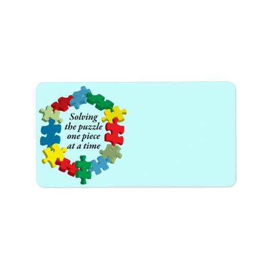 De puzzel oplossen... Blauwe Adresetiketten Etiket (Voorkant)