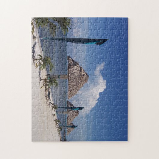 De puzzel van de Jigzaag met de strandscène Belize (Verticaal)