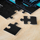 De puzzel van raketten met gepersonaliseerde naam. (Zijkant)