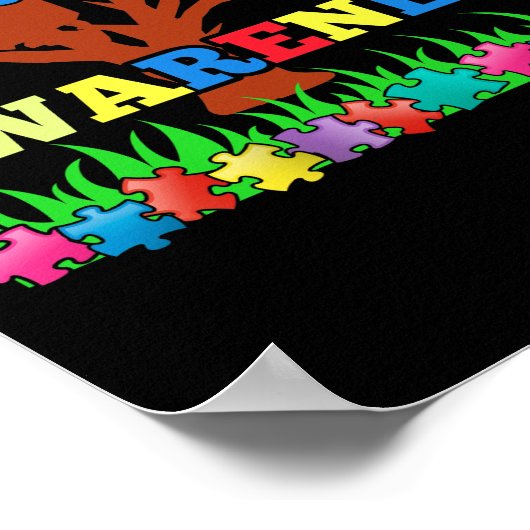 De puzzelboom van uw bewustmakingsautisme kweken poster (Hoek)