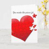 de puzzelkaart van het liefdehart kaart (Gele Bloem)