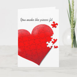 de puzzelkaart van het liefdehart kaart