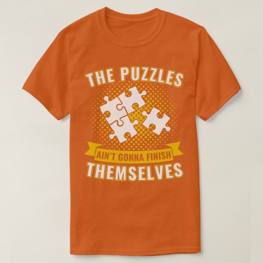 De puzzels verven zichzelf af grappige puzzel t-shirt (Design voorkant)
