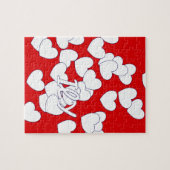 De Puzzle, de Red and White Hearts van 'ik hou van Legpuzzel (Horizontaal)