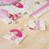 De Puzzle Pink Ballerina van het kerstmeisje perso Legpuzzel (Zijkant)