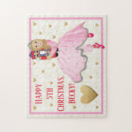 De Puzzle Pink Ballerina van het kerstmeisje perso Legpuzzel