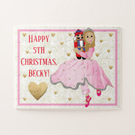 De Puzzle Pink Ballerina van het kerstmeisje perso Legpuzzel