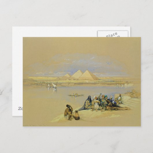 De Pyramiden bij Giza, nabij Caïro (w/c) Briefkaart (Voorkant / Achterkant)