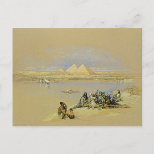 De Pyramiden bij Giza, nabij Caïro (w/c) Briefkaart (Voorkant)