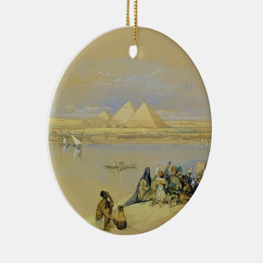 De Pyramiden bij Giza, nabij Caïro (w/c) Keramisch Ornament (Rechts)