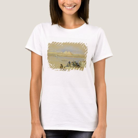 De Pyramiden bij Giza, nabij Caïro (w/c) T-shirt (Voorkant)
