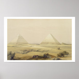 De Pyramiden van Giza, uit "Egypte en Nubia", Vol. Poster