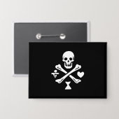De Pyrate Saga Jolly Roger Knop Button (Voorkant / Achterkant)