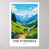 De Pyreneeën Europa Reisprint Poster (Voorkant)