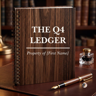 De Q4 Ledger Classic Houtnerf Bruin Notitieboek