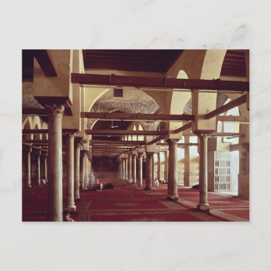 De Qibla Liwan van de moskee van Al-Azhar Briefkaart (Voorkant)