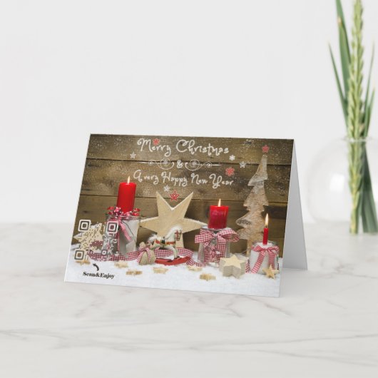 De qr-Code van de pret de muzikale videokaart van Feestdagen Kaart (Voorkant)