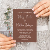 De QR-code van Terracotta in één modern huwelijk Uitnodiging Briefkaart