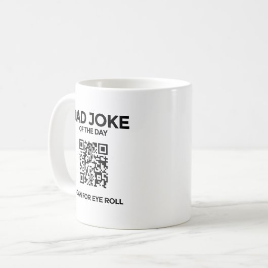De QR Dad Joke Mok - Wit (Voorkant links)
