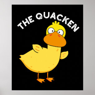 De Quacken Grappige Eend Pun Donkere BG Poster