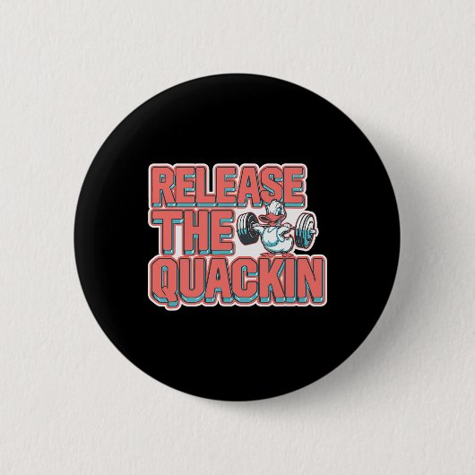 De Quackin Gym Bodybuilding -- 1 Ronde Button 5,7 Cm (Voorkant)
