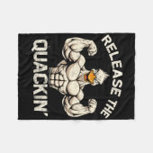 De Quackin' Muckle Duck Bodybuilder Joke Fleece Deken (Voorkant (Horizontaal))
