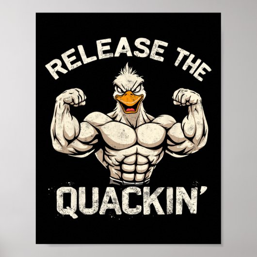 De Quackin' Muckle Duck Bodybuilder Joke Poster (Voorkant)