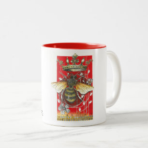 De Queen Bee Coffee Cup, geniet van je ochtendbuzz Tweekleurige Koffiemok