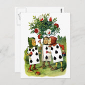 De Queen of Hearts Cardmen schilderen haar Rozen Briefkaart (Voorkant / Achterkant)