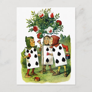 De Queen of Hearts Cardmen schilderen haar Rozen Briefkaart