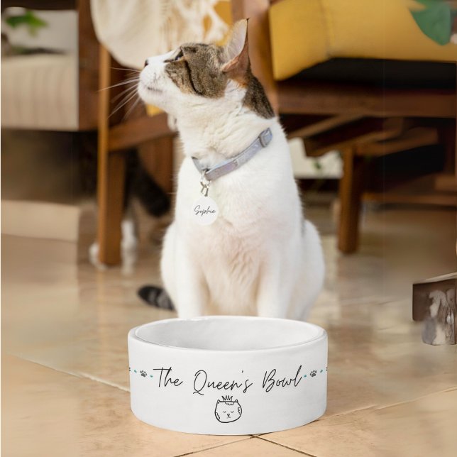 De Queen's Bowl Funny Cat Water Food Dish Voerbakje (Creator heeft geüpload)